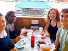 Friends enjoying lunch at Nick's Drive In Restaurant Chicago