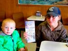 Mother and son enjoying lunch at Nick's Drive In Restaurant Chicago