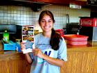 Happy carry-out customer at Nick's Drive In Restaurant Chicago