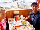 Couple enjoying lunch at Nick's Drive In Restaurant Chicago