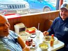 Police officers enjoying lunch at Nick's Drive In Restaurant Chicago