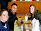 Happy customers enjoying lunch at Nick's Drive In Restaurant Chicago