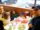 Family enjoying lunch at Nick's Drive In Restaurant Chicago