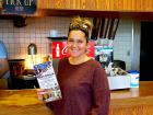 Happy carry-out customer at Nick's Drive In Restaurant Chicago