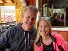 Couple enjoying relaxing lunch at Niko's Red Mill Tavern in Woodstock