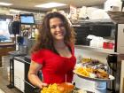 Friendly server at Niko's Red Mill Tavern in Woodstock