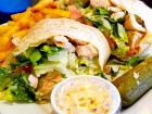 The famous Chicken Caesar Wrap at Rose Garden Cafe in Elk Grove Village 