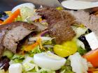 The famous gyros salad at Rose Garden Cafe in Elk Grove Village 