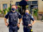 Police officers at Rose Garden Cafe in Elk Grove Village 