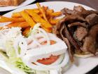 The famous gyros platter at Tasty Waffle Restaurant in Plainfield