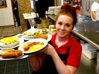 Friendly server at Tasty Waffle Restaurant in Romeoville