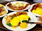 Assorted breakfast dishes at Tasty Waffle Restaurant in Romeoville