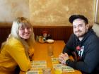 Couple enjoying lunch at Tasty Waffle Restaurant in Romeoville