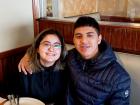 Couple enjoying lunch at Tasty Waffle Restaurant in Romeoville