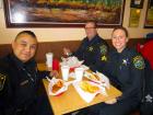 Niles police officers enjoying lunch at The Works Gyros in Glenview