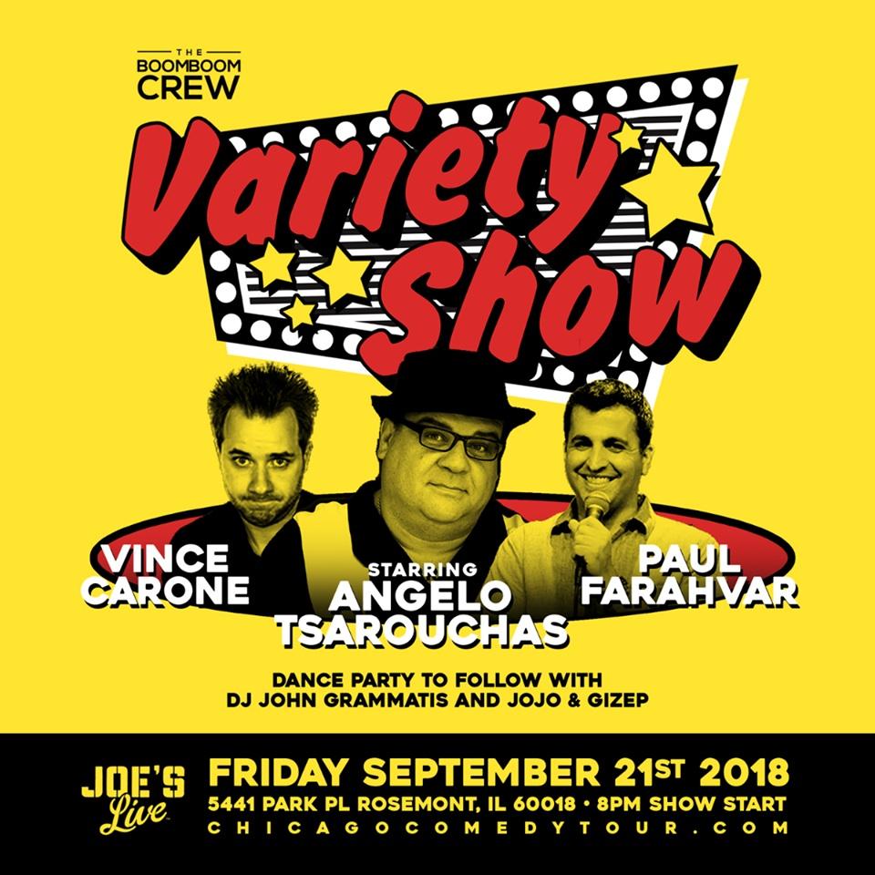 Variety Show featuring Greek funny man Angelo Tsarouchas at Joe's Live in  Rosemont | OPA Chicago
