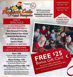Christmas Dining at Blossom Cafe in Norridge