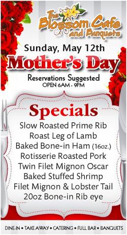 Mother's Day Dining at Blossom Cafe in Norridge