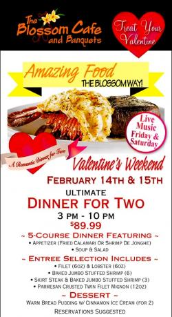 Valentine's Weekend Dinner For 2 at Blossom Cafe - Norridge