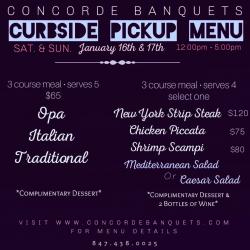 Weekend Curbside Pickup Menu at Concorde Banquets - Kildeer