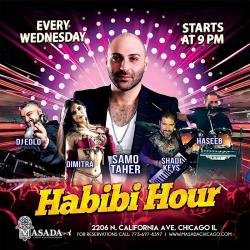 Habibi Hour at Masada in Chicago featuring Greek belly dancer Dimitra