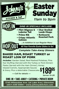 Easter Sunday at Johnny's Kitchen & Tap - Glenview Easter Sunday at Johnny's Kitchen & Tap - Glenview