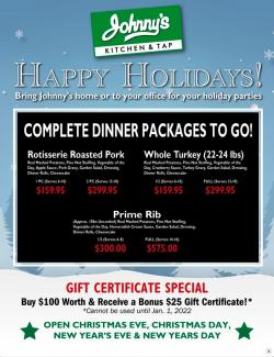 Christmas and New Year's Eve at Johnny's Kitchen & Tap - Glenview