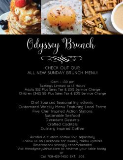 Sunday Brunch at The Odyssey Banquet Venue - Tinley Park