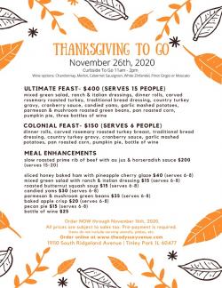 Odyssey Banquet Venue Thanksgiving To Go - Tinley Park