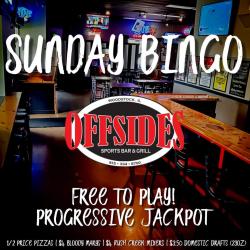 Sunday Bingo at Offsides Sports Bar & Grill in Woodstock Sunday Bingo at Offsides Sports Bar & Grill in Woodstock