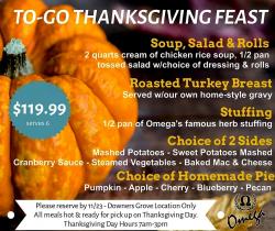 To-Go Thanksgiving Feast at Omega Pancake House - Downers Grove