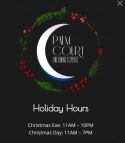 Holiday Dining at Palm Court Restaurant - Arlington Heights