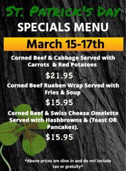 St Patrick's Day Specials - Rose Garden Cafe - Elk Grove Village