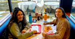 Hubs Gyros in Skokie, customers enjoying lunch