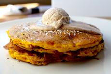 The famous Pumpkin Spiced Pancakes at Alexander's Cafe in Elgin