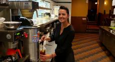 Friendly server at Andrew's Open Pit & Spirits in Park Ridge