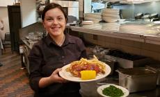 Friendly server at Andrew's Open Pit & Spirits in Park Ridge