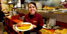 Friendly server at Annie's Pancake House in Skokie