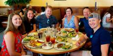 Friends enjoying brunch at Annie's Pancake House in Skokie