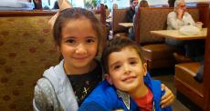 Young guests enjoying lunch at Annie's Pancake House in Skokie