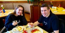 Couple enjoying breakfast at Annie's Pancake House in Skokie