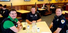 Police officers enjoying lunch at Annie's Pancake House in Skokie