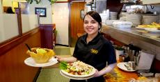 Friendly server at Annie's Pancake House in Skokie