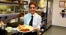 Friendly server at Apple Villa Pancake House in Hoffman Estates