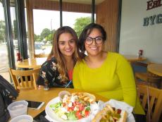 Friends enjoying lunch at Backyard Grill in Chicago