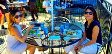 Family enjoying outdoor dining at Bentley's Pancake House in Wood Dale