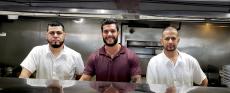 Hard working kitchen crew at Bentley's Pancake House & Restaurant in Wood Dale