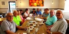 Friends enjoying lunch at Bentley's Pancake House & Restaurant in Wood Dale