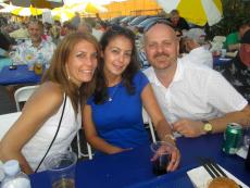 Guests enjoying The Big Greek Food Fest at St. Haralambos in Niles