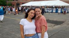 Friends enjoying The Big Greek Food Fest in Niles